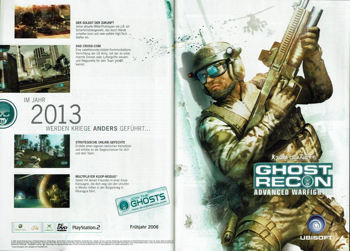 Tom Clancy's Ghost Recon: Advanced Warfighter Magazine Advertisement (Magazine Advertisements): PC Powerplay (Germany), Issue 03/2006