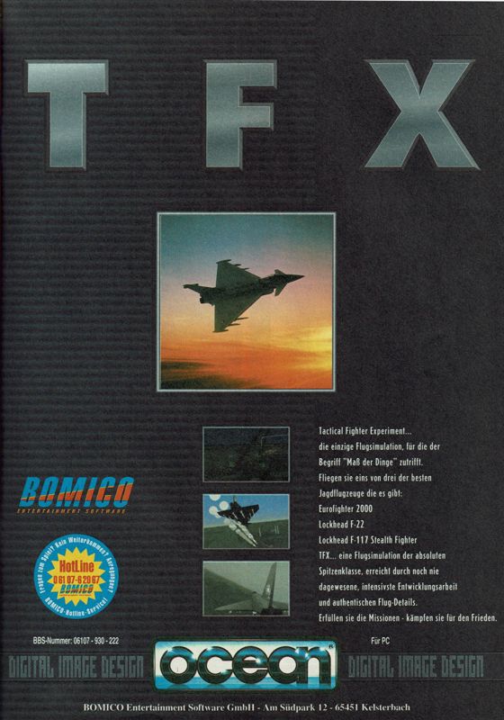 TFX Magazine Advertisement (Magazine Advertisements): PC Joker (Germany), Issue 01/1994