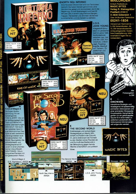 Dino Wars Magazine Advertisement (Magazine Advertisements): Joker Verlag Sonderheft (Germany), Issue #1 - Simulationen (1990)
