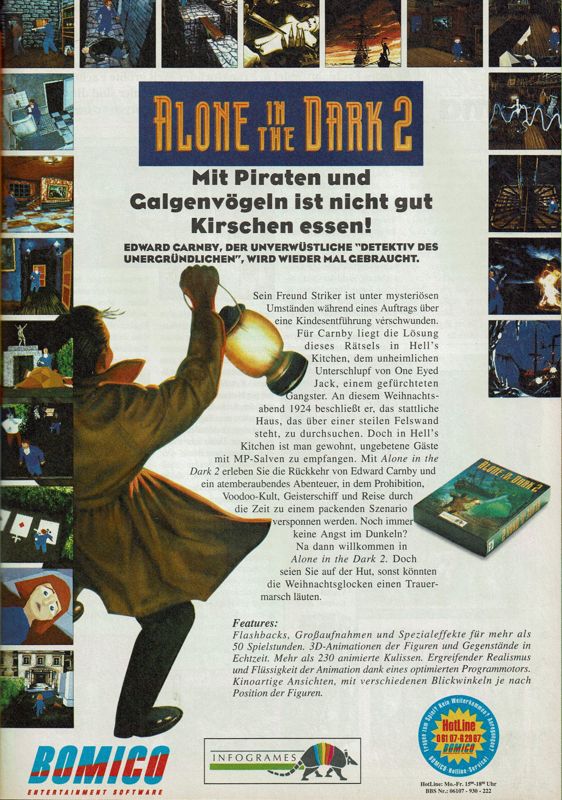 Alone in the Dark 2 Magazine Advertisement (Magazine Advertisements): PC Joker (Germany), Issue 04/1994
