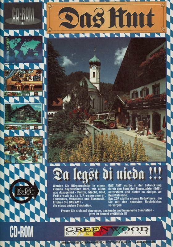 Das Amt Magazine Advertisement (Magazine Advertisements): PC Joker (Germany), Issue 03/1995