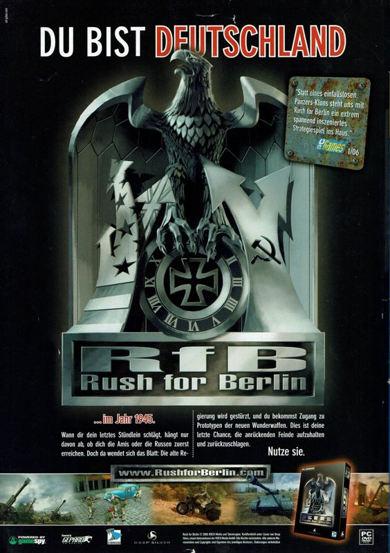 Rush for Berlin Magazine Advertisement (Magazine Advertisements): PC Powerplay (Germany), Issue 04/2006