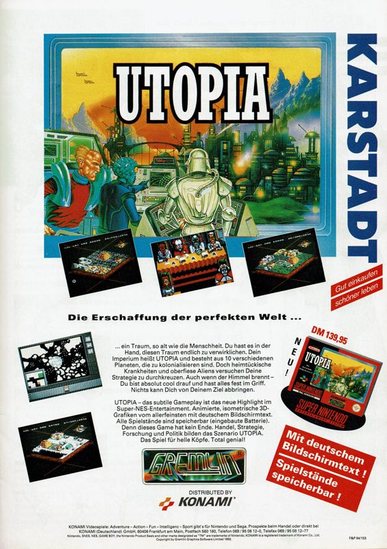 Utopia: The Creation of a Nation Magazine Advertisement (Magazine Advertisements): Total! (Germany), Issue 09/1994