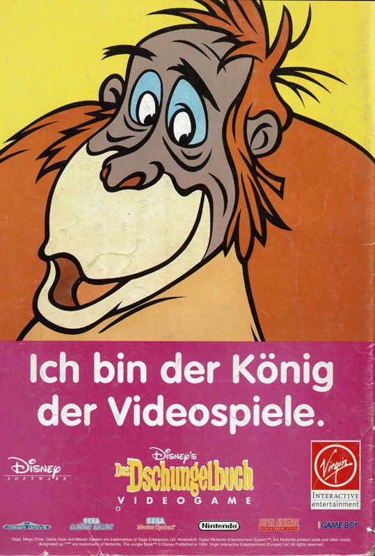 Disney's The Jungle Book Magazine Advertisement (Magazine Advertisements): Total! (Germany), Issue 10/1994