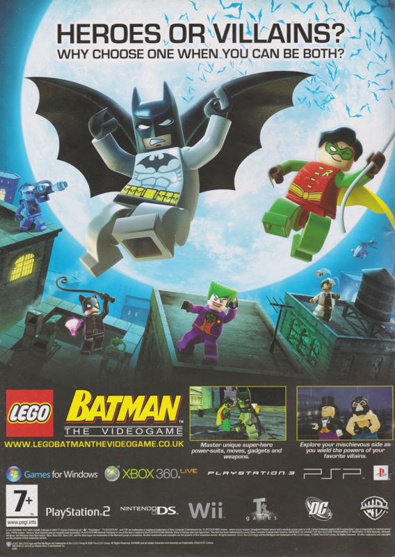 LEGO Batman: The Videogame Magazine Advertisement (Magazine Advertisements): Pokémon World (United Kingdom), Issue 84 (2008)