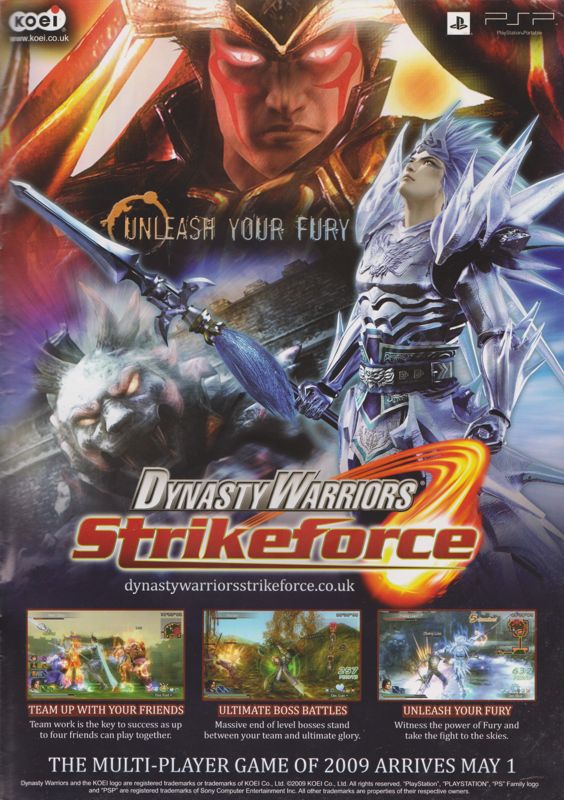 Dynasty Warriors: Strikeforce Magazine Advertisement (Magazine Advertisements): Pokémon World (United Kingdom), Issue 89 (2009)
