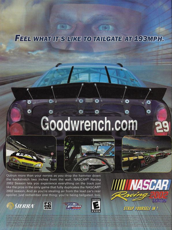 NASCAR Racing 2002 Season Magazine Advertisement (Magazine Advertisements): PC Gamer (United States), Issue 95 (March 2002)