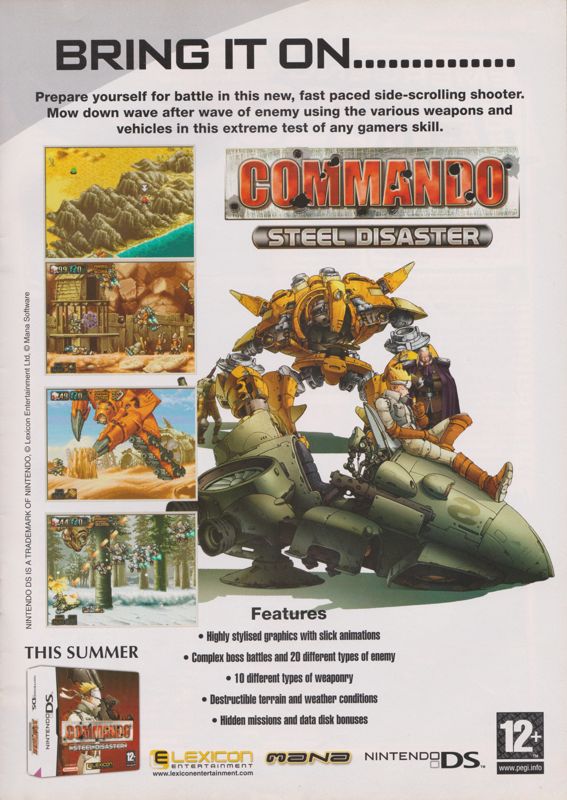 Commando: Steel Disaster Magazine Advertisement (Magazine Advertisements): Pokémon World (United Kingdom), Issue 78 (2008)