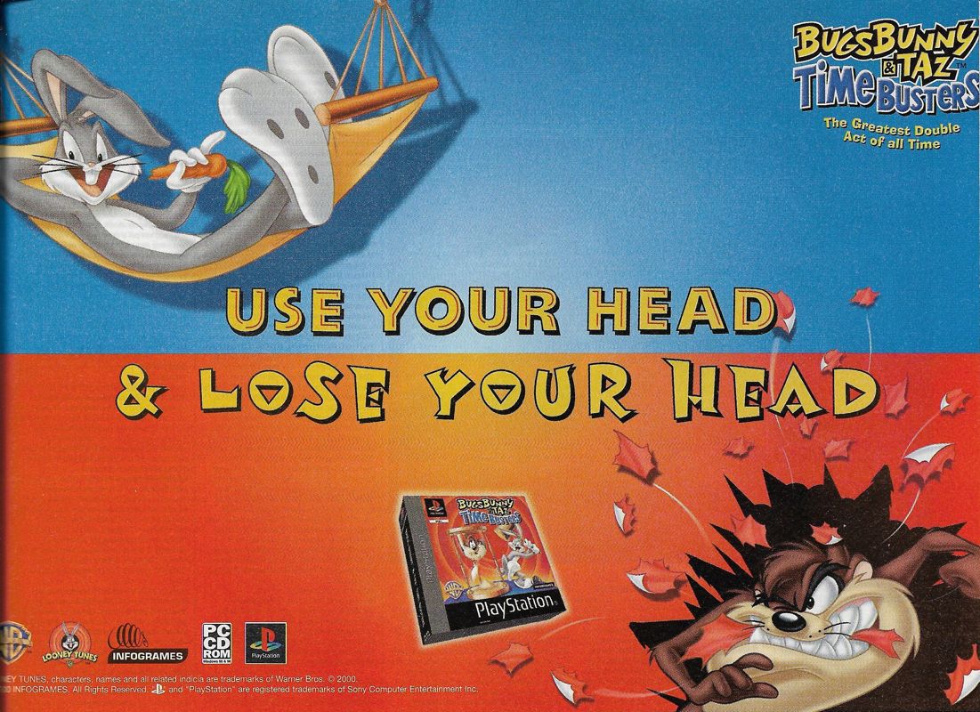 Bugs Bunny & Taz: Time Busters Magazine Advertisement (Magazine Advertisements): Match (United Kingdom), December 9, 2000