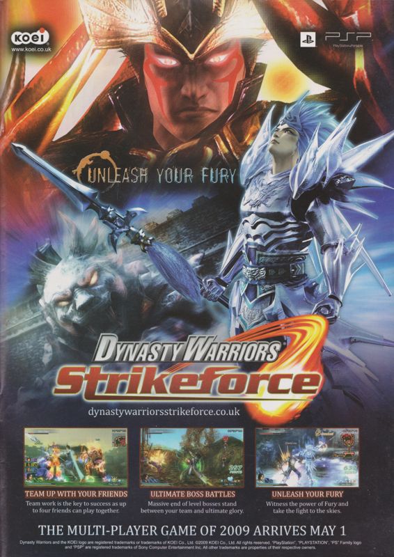 Dynasty Warriors: Strikeforce Magazine Advertisement (Magazine Advertisements): Pokémon World (United Kingdom), Issue 90 (2009)