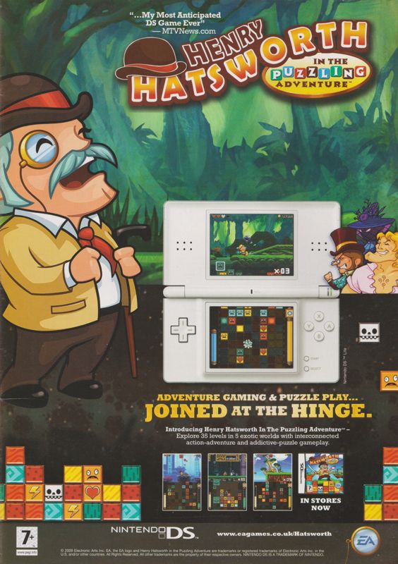 Henry Hatsworth in the Puzzling Adventure Magazine Advertisement (Magazine Advertisements): Pokémon World (United Kingdom), Issue 90 (2009)