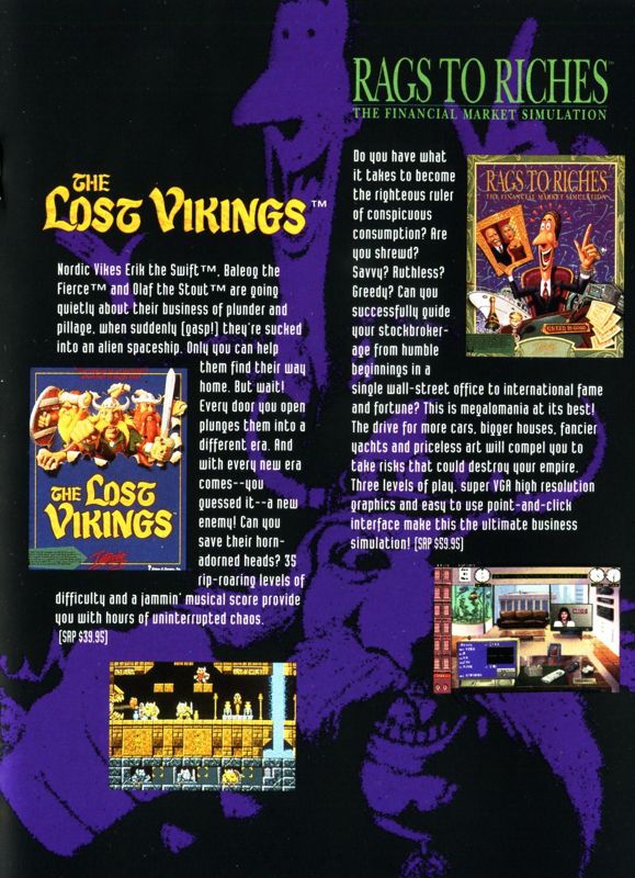 The Lost Vikings Catalogue (Catalogue Advertisements): Interplay 10th Anniversary Game Catalogue (US) Page 6