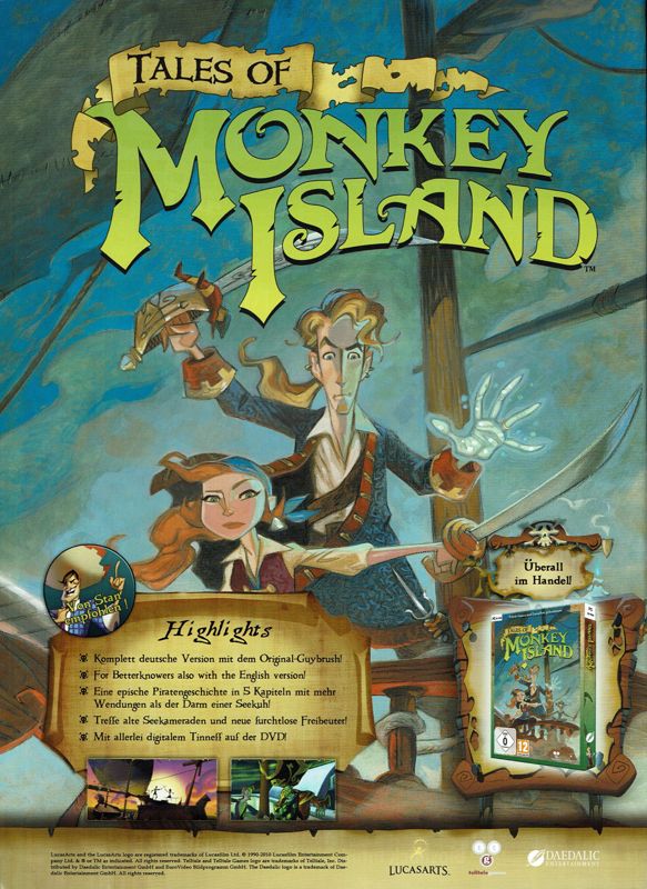 Tales of Monkey Island Magazine Advertisement (Magazine Advertisements): PC Action (Germany), Issue 01/2011