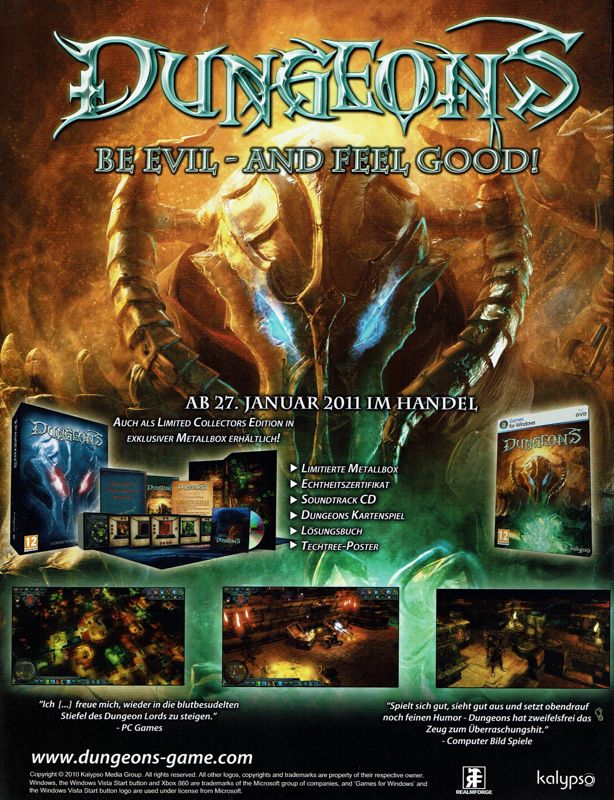 Dungeons Magazine Advertisement (Magazine Advertisements): PC Action (Germany), Issue 02/2011