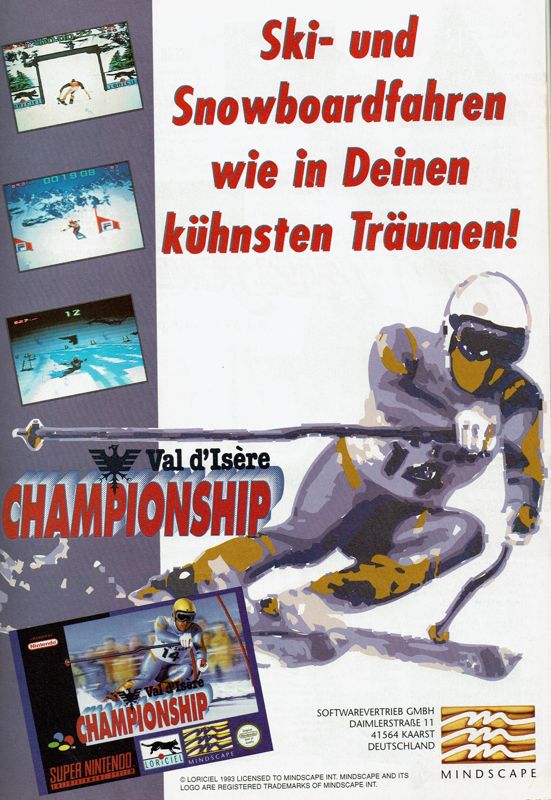 Tommy Moe's Winter Extreme: Skiing & Snowboarding Magazine Advertisement (Magazine Advertisements): Total! (Germany), Issue 11/1994