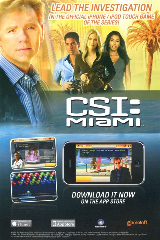 CSI: Miami Other (Pamphlet Advertisements): Pamphlet included with UK retail release of "CSI: NY - The Game" for PC (Windows).