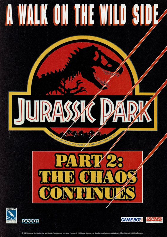 Jurassic Park Part 2: The Chaos Continues Magazine Advertisement (Magazine Advertisements): Total! (Germany), Issue 01/1995