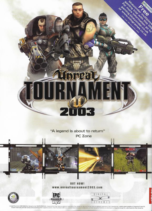 Unreal Tournament 2003 Magazine Advertisement (Magazine Advertisements): PC Gamer (United Kingdom), Issue 116 (December 2002)