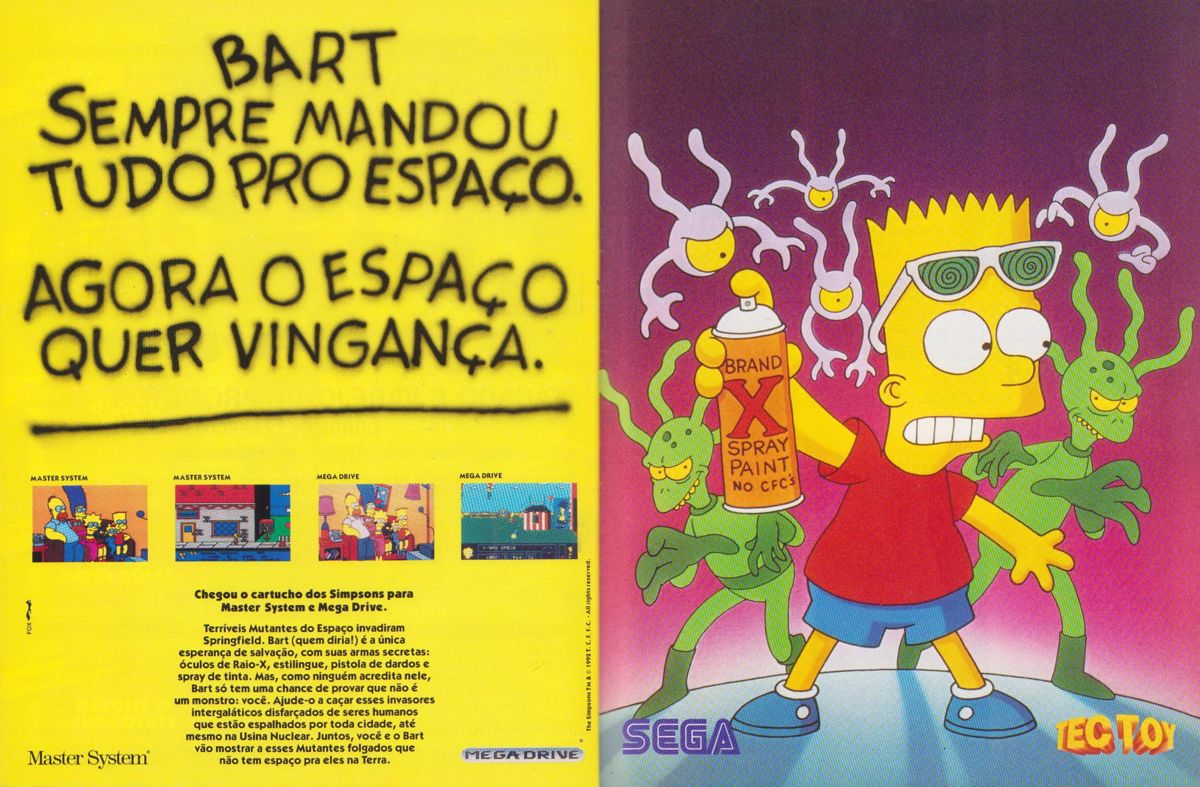 The Simpsons: Bart vs. the Space Mutants Magazine Advertisement (Magazine Advertisements): SuperGame (Brazil), Issue 17 (December 1992) pp. 32-33