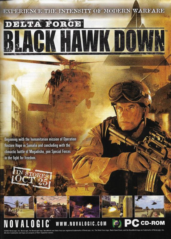 Delta Force: Black Hawk Down Magazine Advertisement (Magazine Advertisements): PC Gamer (United Kingdom), Issue 116 (December 2002)