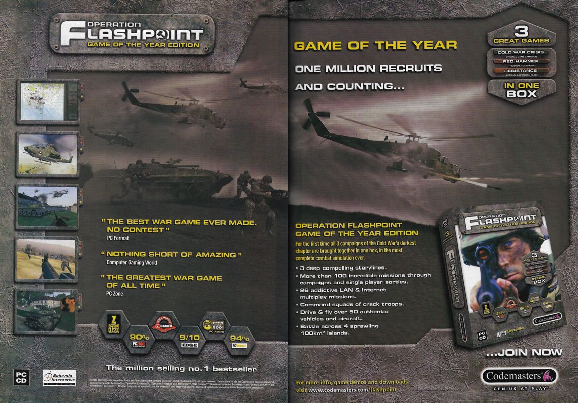 Operation Flashpoint: Game of the Year Edition Magazine Advertisement (Magazine Advertisements): PC Gamer (United Kingdom), Issue 116 (December 2002)