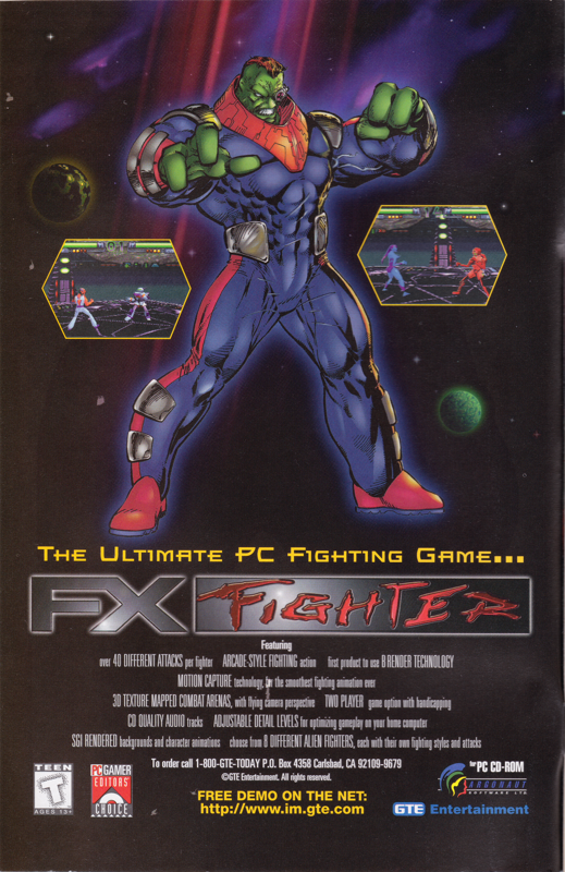 FX Fighter Magazine Advertisement (Magazine Advertisements): Cybernary (Image Comics, United States) Issue 2 (December 1995) Inner Front Cover
