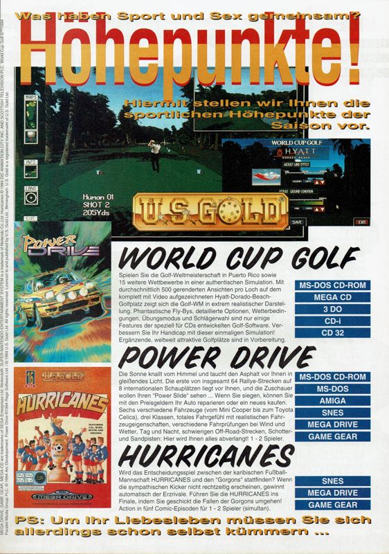 Hurricanes Magazine Advertisement (Magazine Advertisements): Total! (Germany), Issue 01/1995