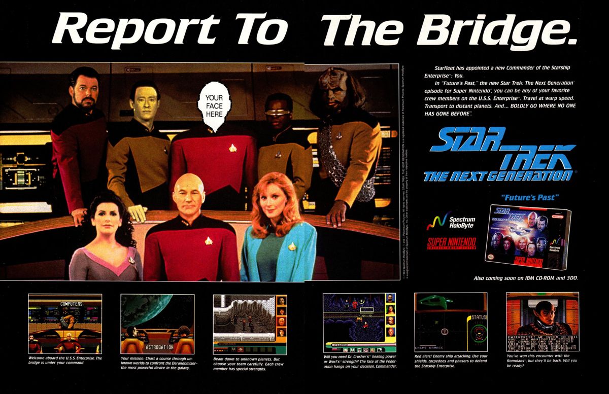 Star Trek: The Next Generation - Future's Past Magazine Advertisement (Magazine Advertisements): Electronic Gaming Monthly (Sendai Publishing, United States), Issue 59 (June 1994)