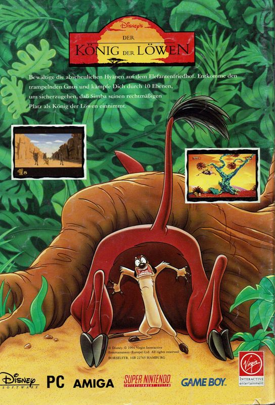 The Lion King Magazine Advertisement (Magazine Advertisements): Total! (Germany), Issue 01/1995 Part 2