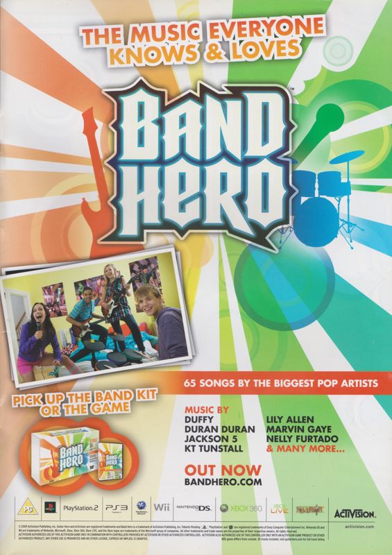 Band Hero Magazine Advertisement (Magazine Advertisements): Pokémon World (United Kingdom), Issue 97 (2009)