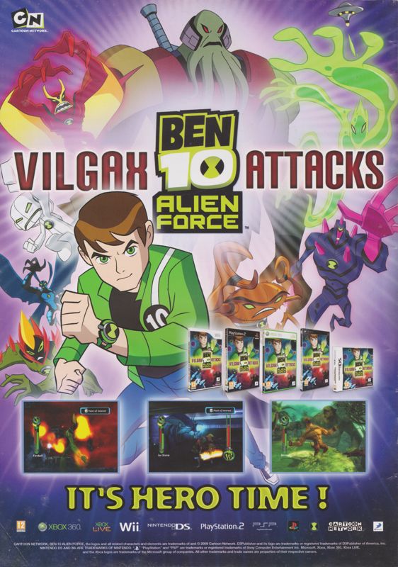 Ben 10: Alien Force - Vilgax Attacks Magazine Advertisement (Magazine Advertisements): Pokémon World (United Kingdom), Issue 99 (2010)