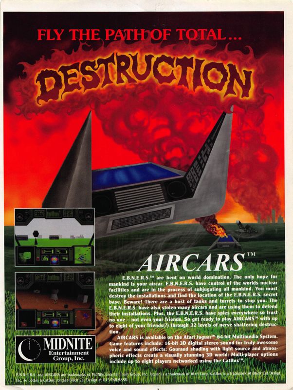 AirCars Magazine Advertisement (Magazine Advertisements): DieHard GameFan (DieHard Gamers Club, United States), Volume 2; Issue 12 (December 1994)