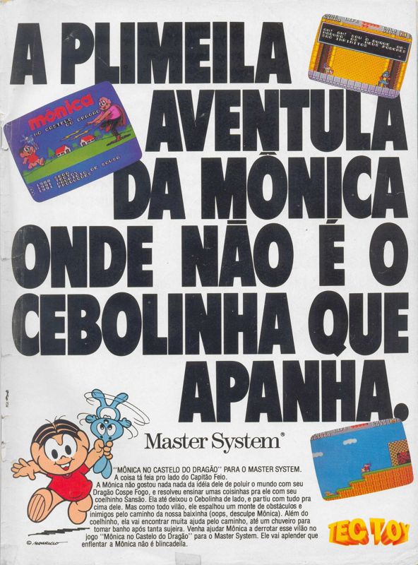 Mônica no Castelo do Dragão Magazine Advertisement (Magazine Advertisements): Videogame (Brazil) Issue 10 (January 1992) Inner back cover