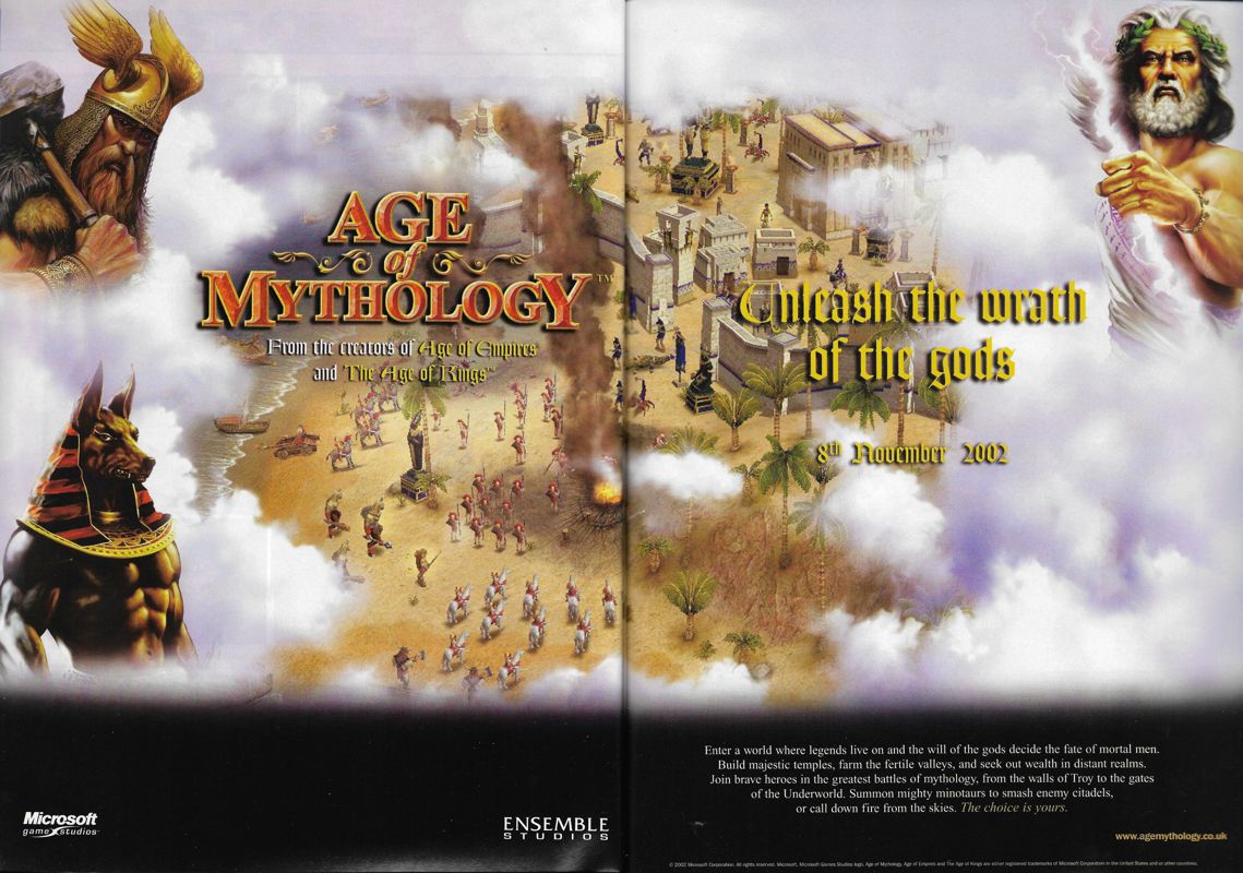 Age of Mythology Magazine Advertisement (Magazine Advertisements): PC Gamer (United Kingdom), Issue 116 (December 2002)
