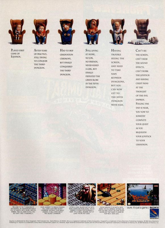 Equinox Magazine Advertisement (Magazine Advertisements): GamePro (International Data Group, United States), Issue 58 (May 1994)