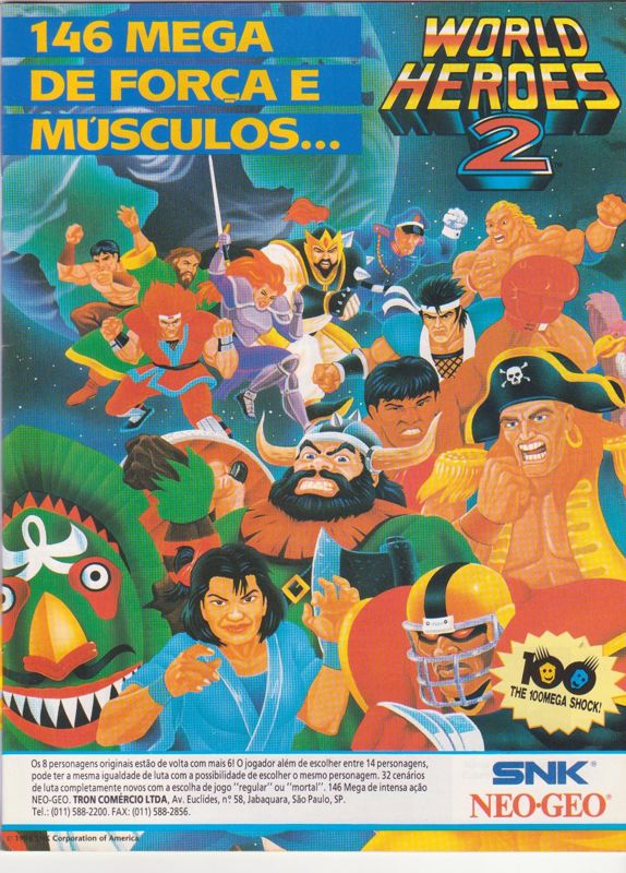 World Heroes 2 Magazine Advertisement (Magazine Advertisements): Videogame (Brazil) Issue 29 (August 1993) p. 5