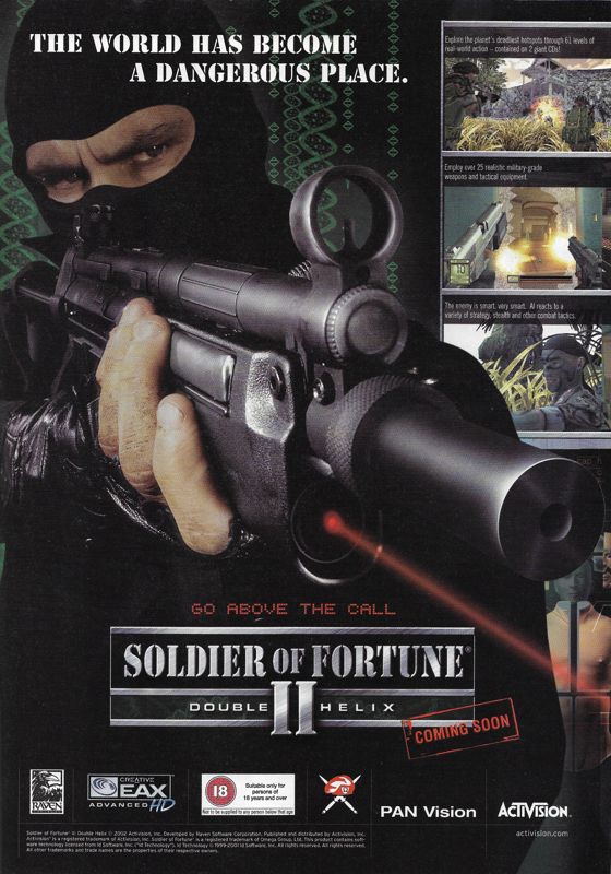 Soldier of Fortune II: Double Helix Magazine Advertisement (Magazine Advertisements): incite PC Games (Sweden), June 2002