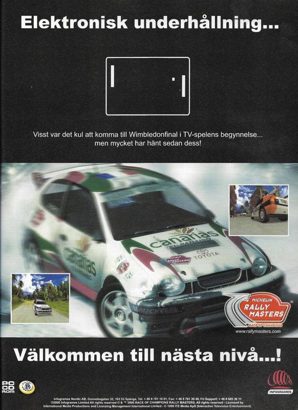 Michelin Rally Masters: Race of Champions Magazine Advertisement (Magazine Advertisements): Spel För Alla (Sweden), March 2000