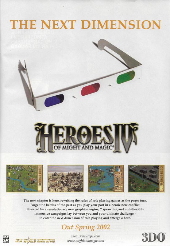 Heroes of Might and Magic IV Magazine Advertisement (Magazine Advertisements): PCG (Sweden), Issue 1 (September 2002)