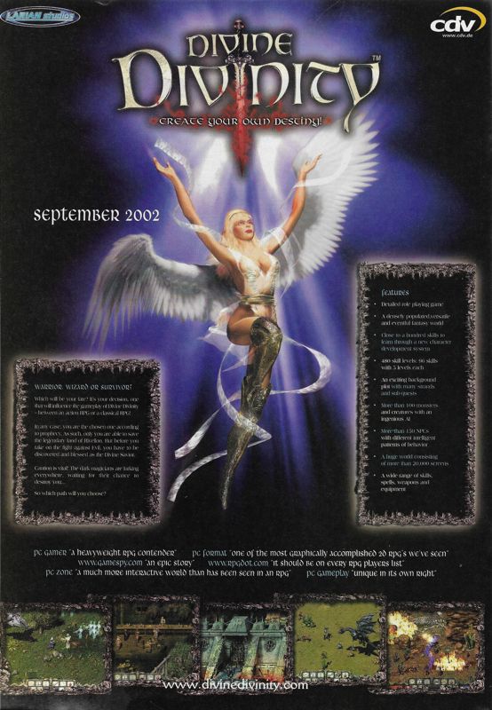 Divine Divinity Magazine Advertisement (Magazine Advertisements): PCG (Sweden), Issue 1 (September 2002)