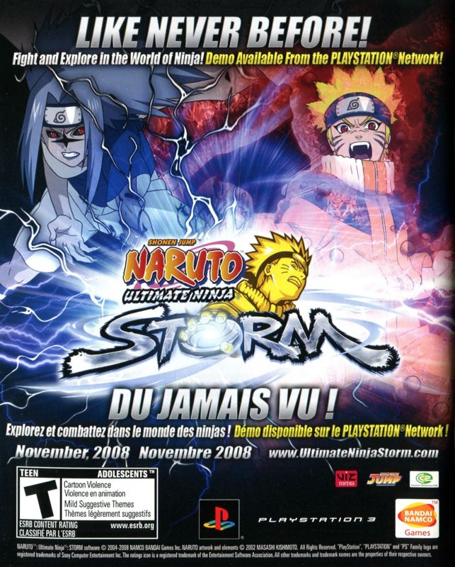 Naruto: Ultimate Ninja Storm Manual Advertisement (Game Manual Advertisements): "Eternal Sonata" game manual, CDN PS3 release