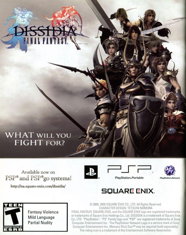Dissidia: Final Fantasy Manual Advertisement (Game Manual Advertisements): "Final Fantasy XIII" game manual, US PS3 release Page 44