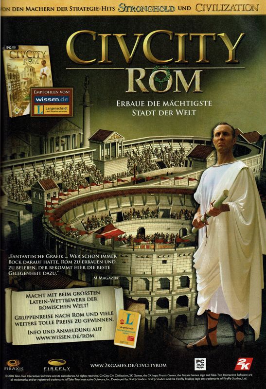 CivCity: Rome Magazine Advertisement (Magazine Advertisements): PC Powerplay (Germany), Issue 08/2006