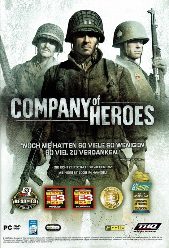 Company of Heroes Magazine Advertisement (Magazine Advertisements): PC Powerplay (Germany), Issue 08/2006