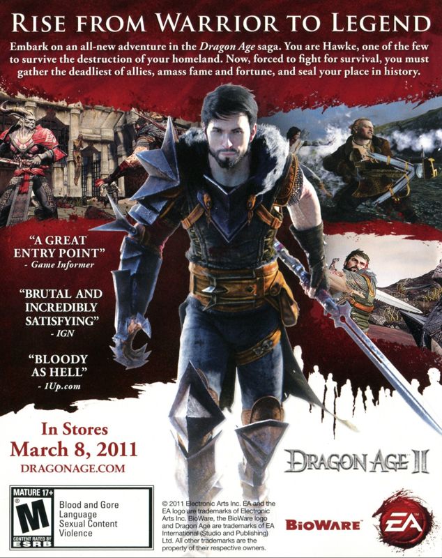 Dragon Age II Other (Pamphlet Advertisements): Pamphlet included with US PS3 release of "Bulletstorm (Limited Edition)" game