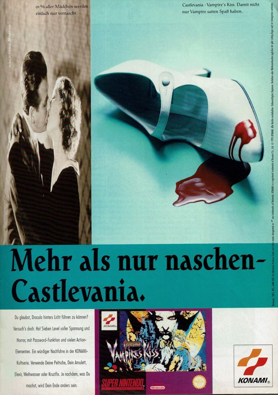 Castlevania: Dracula X Magazine Advertisement (Magazine Advertisements): Total! (Germany), Issue 11/1995