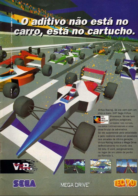 Virtua Racing Magazine Advertisement (Magazine Advertisements): Ação Games (Brazil) Issue 64 (August 1994) p. 15