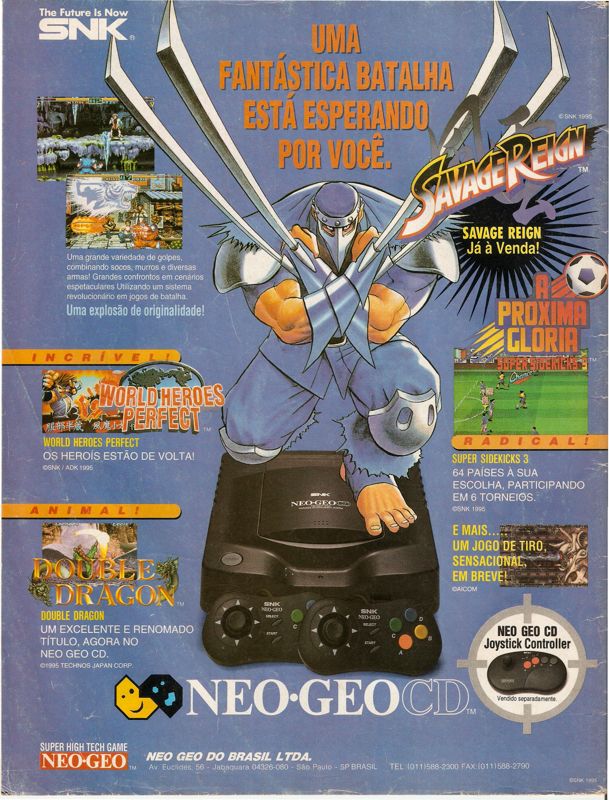 World Heroes Perfect Magazine Advertisement (Magazine Advertisements): SuperGamePower (Brazil) Issue 16 (July 1995) Back cover