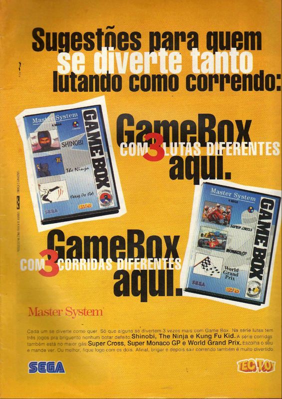 Game Box Série Corridas Magazine Advertisement (Magazine Advertisements): Ação Games (Brazil) Issue 77 (February 1995) p. 35