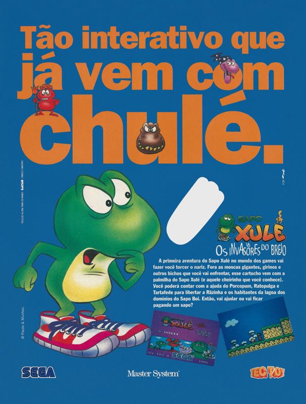 Sapo Xulé vs. Os Invasores do Brejo Magazine Advertisement (Magazine Advertisements): Ação Games (Brazil) Issue 84 (June 1995) Inner back cover